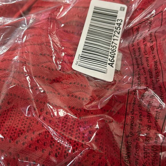 NWT Joan Rivers Open-Front Crochet Cardigan Red Sweater L - Picture 10 of 15